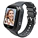JKCKO 4G Kids Smart Watch GPS Tracker, Boys Girls Kids Smartwatches Phone Watch Video Call SOS Emergency Alarm Voice Chat Game and Touch Screen Tracking Smartwatch for Age 4-12 (Black)