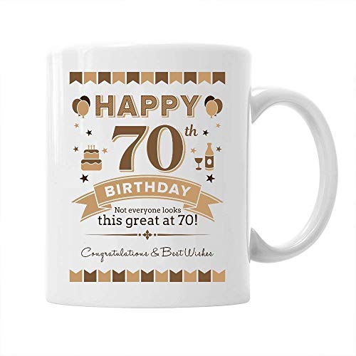 70Th Birthday Gift Mug For Men Women Happy 70 Birthday Seventy Coffee Cup 11Oz #TOP1
