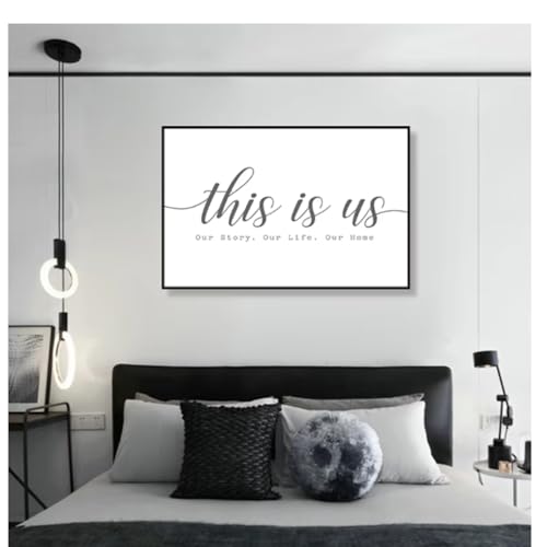 Peinture sur toile murale moderne Notre Histoire Notre Vie Notre Maison affiche noir et blanc