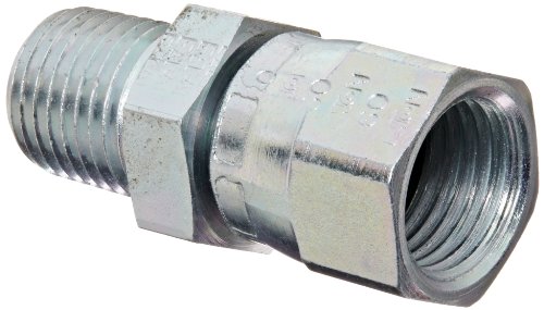 Eaton Aeroquip 2018-4-6S Female 37 Degree JIC Swivel to Male Pipe, JIC 37 Degree & NPT End Types, Carbon Steel, 1/4 NPT(m) x 3/8 JIC(f) End Size, 3/8