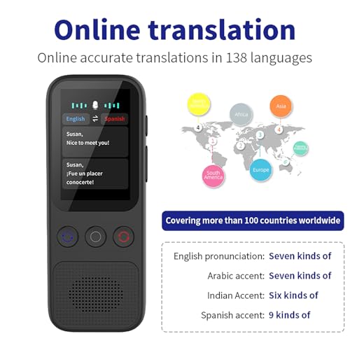 Language Translator Device, Real Time Two Way Language Translator with 138 Languages, Accurate Word/Online/Offline/AI/Voice Translation, Instant Translator for Business, Learning, Travel - Thumbnail 3