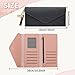 AfitLulu Trifold Wallet for Women, Long Slim Women’s Wallet Clutch with Heart Pendant Tassel, PU Leather Women's Wallets Card Holder, Coin Slot (Pink)