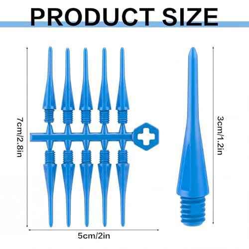 Embouts fléchettes électroniques pointe souple 2BA plastique couleur