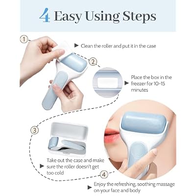 MORGLES Ice Roller for Face, Premium Facial Roller for Puffiness, Dark Circles and Lymphatic Drainage, Cold Face Roller for Women Self Care with Carry Case