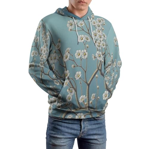 Sweat-shirt fleurs d'abricotier peinture à l'huile pour vos sorties urbaines