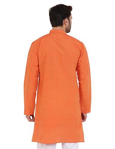Image of LATEST CHIKAN Men's Cotton Blend Regular Striped Kurta