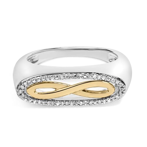 14K Yellow Gold Plated Sterling Silver Diamond Accent Infinity Ring - Size 7