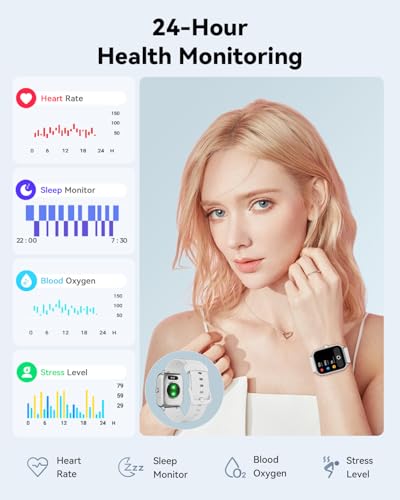 Image of Quican Smart Watch for Women Men, Compatible for iPhone and Android Phones | 1.8 inch Fitness Tracker Watches, Alexa Built-in, Waterproof /Bluetooth Calling, Heart Rate /Sleep Monitor, Perfect Smart Gift