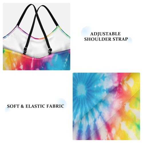 Rainbow Spiral Tie Dye Girls One-Piece Swimsuit Beach Bathing Suit3