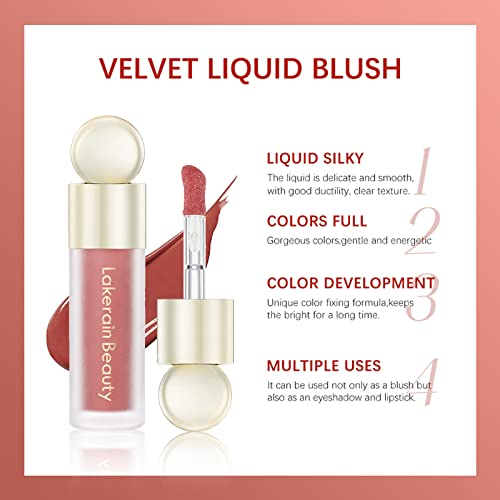 Erinde Soft Pinch Dewy Liquid Cream Blush, Soft Velvet Silk Texture, Long-Lasing, Buildable And Blendable, Moisturizing Face Blush Stick For Cheek 04# #TOP4