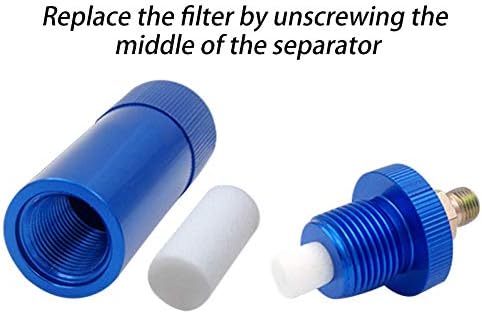 Creation Core High Pressure PCP Hand Pump Air Filter Water-Oil Sparator with Female and Male Quick Connect for High Pressure Air Compressor Pump 30Mpa Blue - Image 3