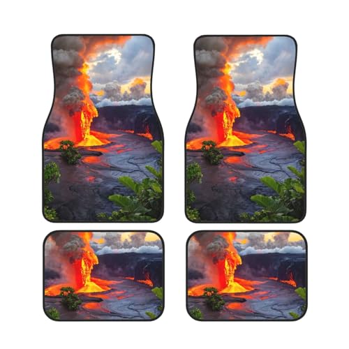 Alfombrillas coche volcanes Kilauea juego de 4 piezas antideslizantes sedanes