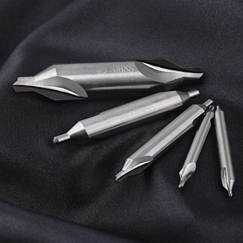 Lwcusnj 5Pcs Center Drill Bits Set, M2 High Speed Steel 60-Degree Angle Countersink Drill Bit For Lathe Metalworking,Size 1 1.5 2.5 3.15 5Mm #TOP6