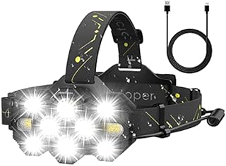 Victoper Headlamp Rechargeable, 22000 Lumen Bright 10 LEDs Head Lamp, 8+2 Modes Head Light with Red Light for Adult, Waterproof Head Flashlight for Outdoor Running, Hunting, Camping, Hiking