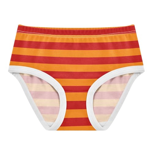 Red Orange Stripe Toddler Girls's Underwear 2T