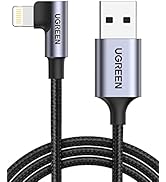 UGREEN 2M Câble Lightning USB Coudé 90 Degrés en Nylon Tressé Compatible avec iPhone 13 12 Pro SE...
