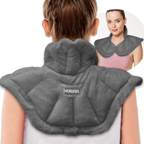 MORLIDEN Microwavable Heated Neck Wrap Warmer and Shoulder Weighted Heating Pad Microwave for Hot and Cold Compress - Dark Gray by MORLIDEN - Used condition - CA$33.19