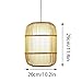 QETGISLL Chandeliers Large Bamboo Cage Pendant Light Wicker Woven Lamp Shade Tropical Style Handmade Rattan Basket Chandeliers Farmhouse Decor Hanging(26cm*29cm)