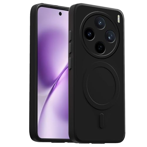 Image of amazon basics Back Cover for Vivo X200T 5G Soft Matte Silicone Mag-Safe Design (Mag-Safe Not Support) Camera Protection | Slim Fit Bumper Cover (Black)