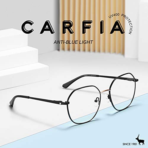Image of CARFIA Nerd Costume Glasses for Halloween Cosplay Non-Prescription Clear Lens Prop Women Blue Light Blocking Glasses