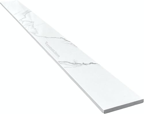 Miniatura 5 de Calacatta - Umbral de mármol diseñado para bordillo de ducha, protector contra salpicaduras de tocador de baño, alféizar de ventana, transición de