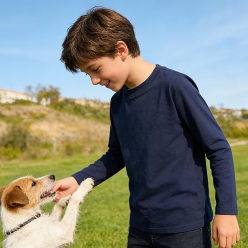 Image of Magic Park 6M-14Y Baby Short Long Sleeve Tee Tops Toddler T-Shirt Kids Solid Color Shirts Boys Girls Casual Blouse