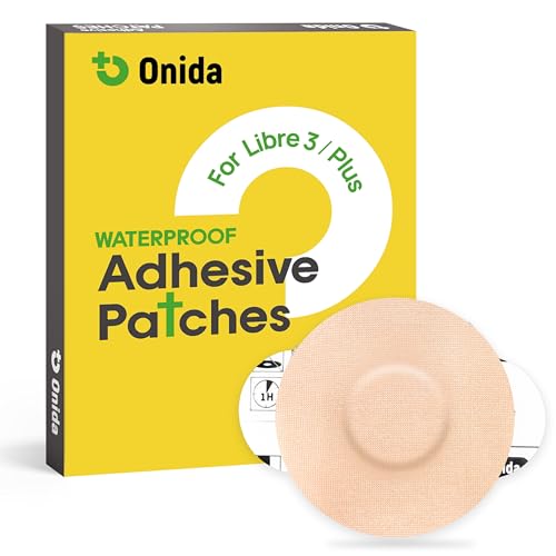 Onida Freestyle Adhesive Patches 20 Pack Sensor Covers for Freestyle Libre 3/Plus Waterproof&Sweatproof CGM Sensor Patches-No Glue in The Center Pre-Cut Back Paper