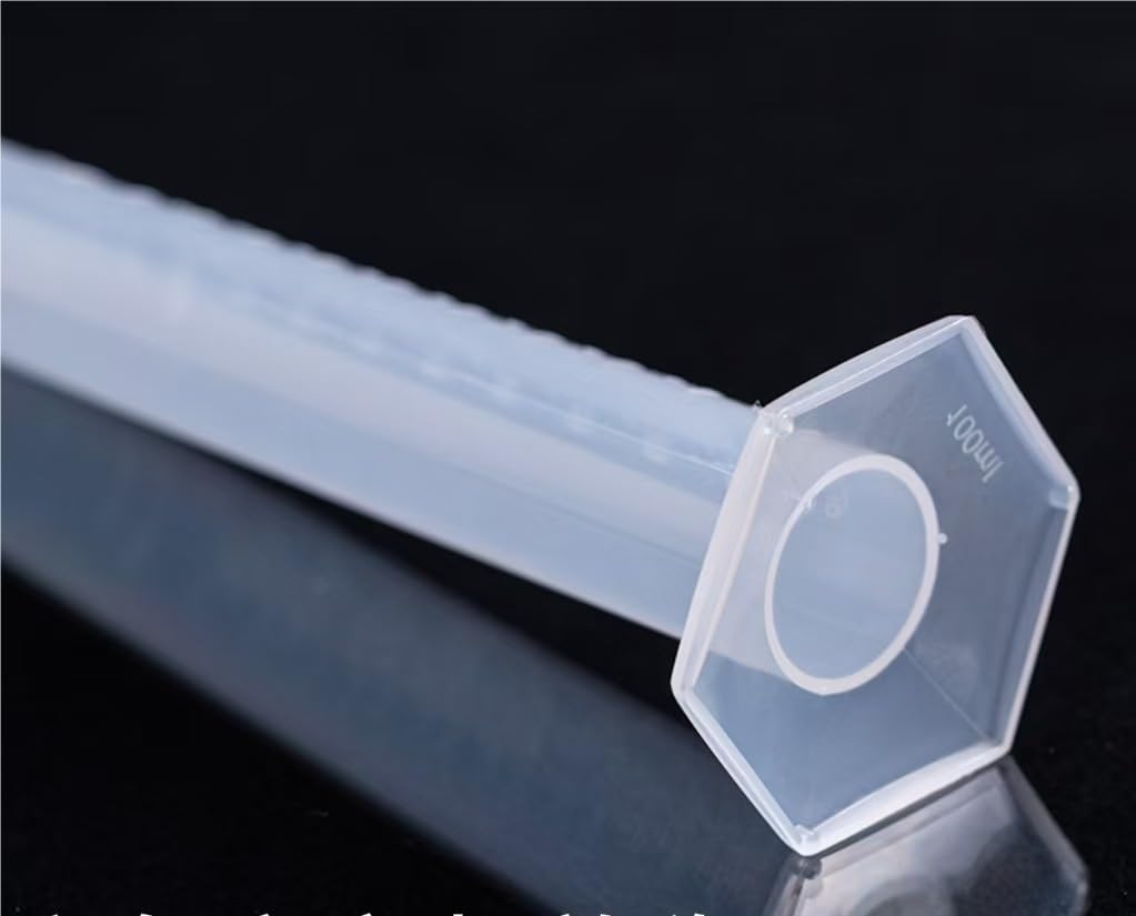 Probeta de Laboratorio para Ciencias, Cilindro Graduado de plástico, Base Hexagonal, Polipropileno, Esterilizable en Autoclave, capacidades múltiples(10ml)