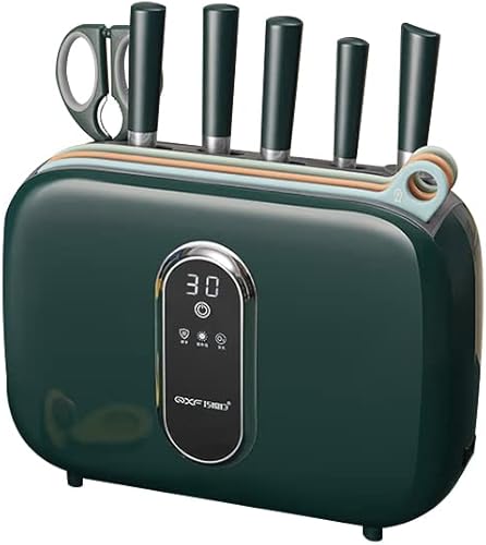 Charmline Smart Knife Cutting Board, Chopping Board Kitchen Tools Drying Holder with 3pcs Cutting Boards, 4 knives, Scissors and Knife Sharpeners,Green