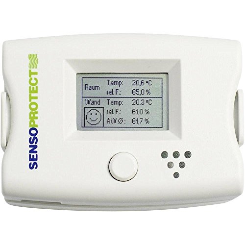 SensoProtect Hygrometer digitales Mini Thermo-Hygrometer Frühwarngerät zur Schimmelprävention Thermometer Hygrometer innen Temperatur und Luftfeuchtigkeitmessgerät Smiley-Indikator