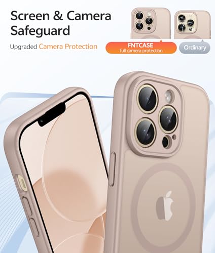 Image of FNTCASE for iPhone 13 Pro Max Case: [Compatible with Magsafe] Translucent Matte Magnetic Phone Cover - Military Grade Drop Protection Shockproof Protective Cases - Desert Gold