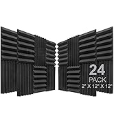 JBER Lot de 24 panneaux acoustiques en mousse acoustique Anthracite 5 x 30 x 30 cm