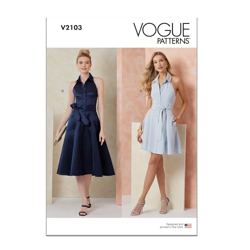 Patron de couture Vogue V2103B5 robe et ceinture femme taille 36-44