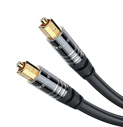 Bluerigger 1X2 Toslink Splitter With Premium Toslink Cable (6Ft) - 1 Male Input 2 Female Output - With 24K Gold Plated Connectors (For Home Theatre, Xbox, Playstation Etc.) #TOP3