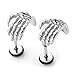 Jovivi 16G Punk Gothic Hypoallergenic Stainless Steel Skeleton Hand Skull Claw Ear Stud Earrings for Women