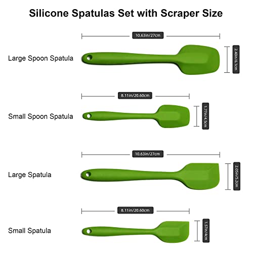 Silicone Spatulas Set Of 4 Heat Resistant For Non Stick Cookware-Rubber Spatula Silicone For Baking Cookie Decorating Supplies Cake Turntable Or Scraper-Small Fish Spatula For Cooking #TOP1