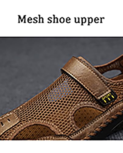 Mens Leather Sandals Outdoor Hiking Sandals Waterproof Athletic Sports Beach Shoes2