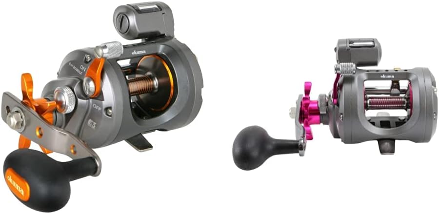 Okuma Cold Water Linecounter Trolling Reel CW-303DLX & Cold Water Line Counter Reel 203D Left Hand - Ladies Ed CW-203DLX-LE, Pink
