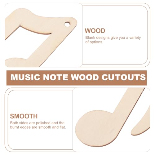 Aboofan DéCoupes Bois Notes De Musique Lot De 30 Beige – vue 5
