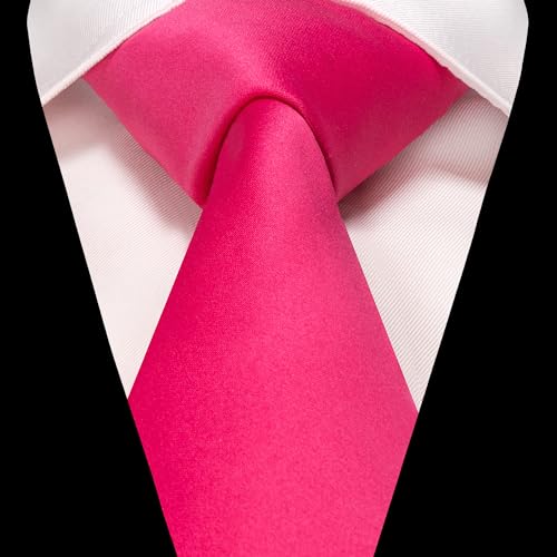 Image of RBOCOTT Solid Color Tie and Pocket Square Hankerchief with Lapel Pin Set for Men