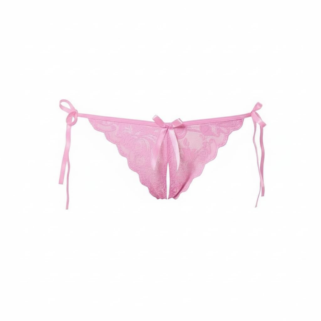 meezx fashion Adjustable Side-Tie Thong with Crotchless Bow Detail Lingerie-picture-15