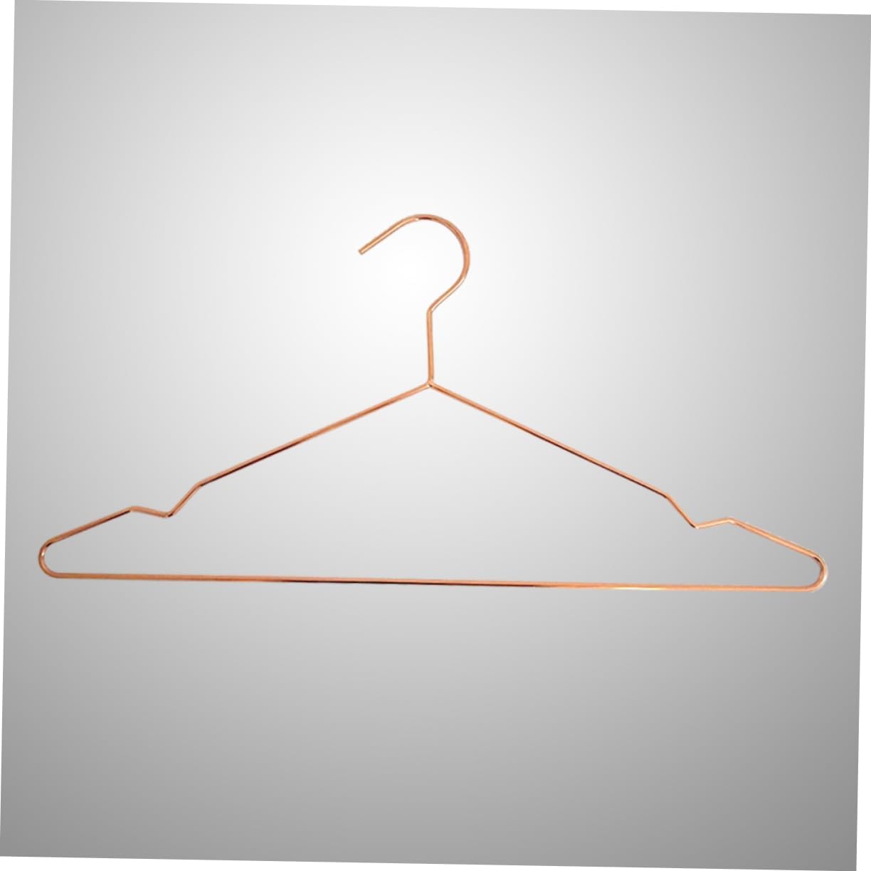 Rose Gold Metal Clothes Hangers Non-Slip Design Adjustable Size 10-Piece Set for Shirts Dresses Coats for Laundry Room Organization