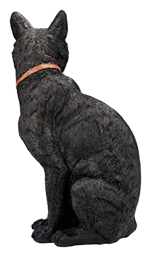 Estatua Realista de Gato Negro con Luna y Amuleto Wicca 12 pulgadas miniatura 3