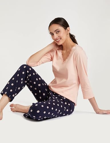 Image of Amazon Brand - Symbol Women's Cotton Regular Fit T-Shirt and Pajama Night Suit | Two Piece Set (Available in Plus Sizes)