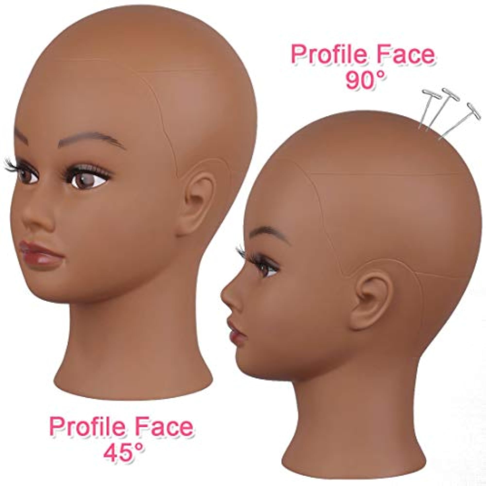 Bald Mannequin Head with Eyelash for Wig Display
