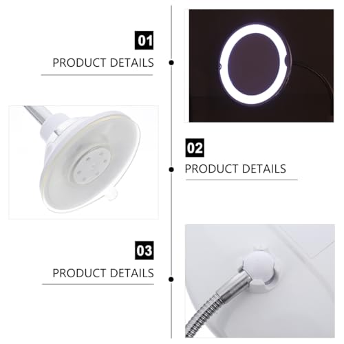 Espejo de maquillaje Healeved 10X con luz y ventosa miniatura 6