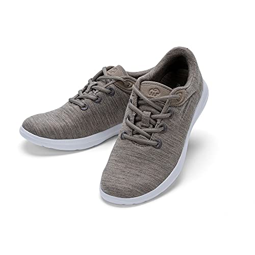 Merinos® Sneaker Damen Schuhe Merinowolle Beige-Sand - Lace Up Sommer Freizeitschuhe & Sportschuhe bequem, atmungsaktiv, leicht Frauen & Damen-Schuhe mit Schnürsenkel - Shoes Women 36
