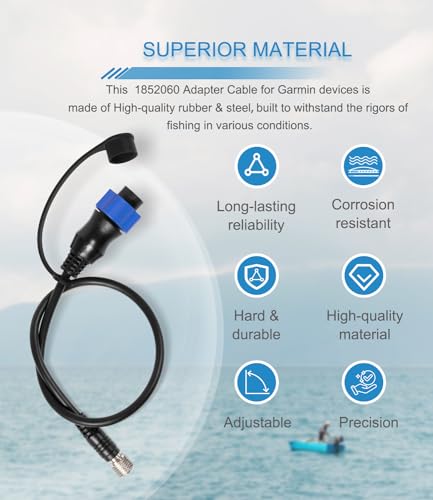 Zymurgoes MKR-US2-10 Universal Sonar 2 Adaptor Cable Fits for Lowrance Fish Finder US2 Sonar Transducer for Minn Kota Trolling Motor #29594