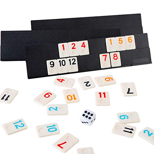 Homwom Juego de Rummy con 106 Fichas y Maletín miniatura 7