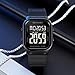 Gosasa Fashion Square Digital Watch for Women Men Multifunction Unisex Outdoor Sport Wristwatch with Dual Time Countdown 50M Waterproof (Black)